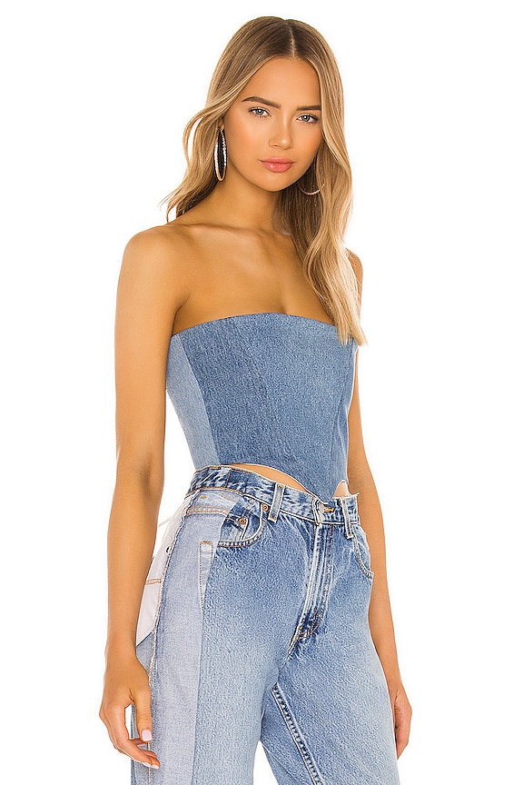 view 2 of 4 Corset Top in Denim