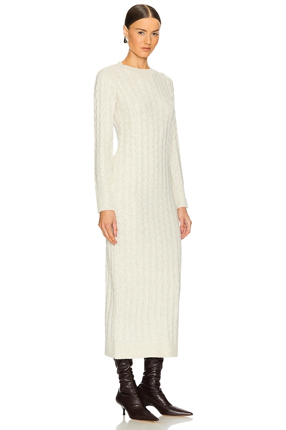 view 2 of 3 Cable Crew Neck Maxi Dress in Heather Chalk