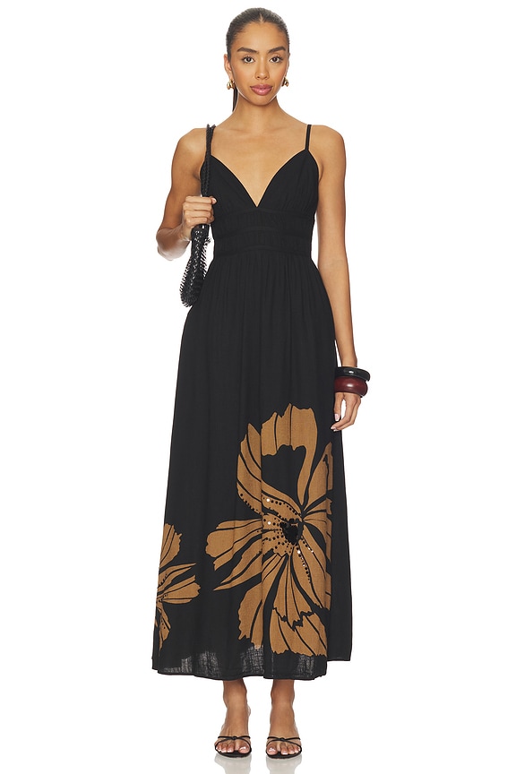 view 1 of 5 Mira Embellished Volume Dress in Macro Lotus