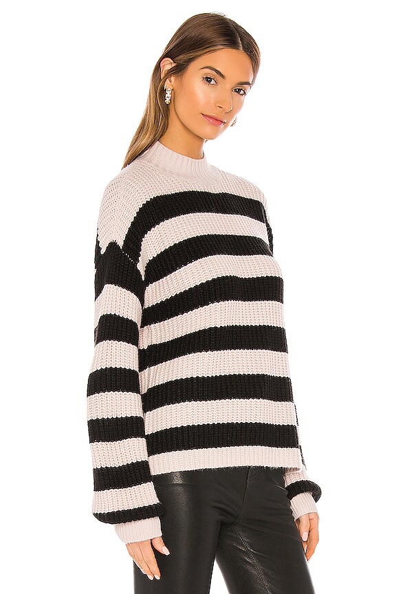view 2 of 4 Sweet Tooth Striped Sweater in Light Pearl & Black Stripe