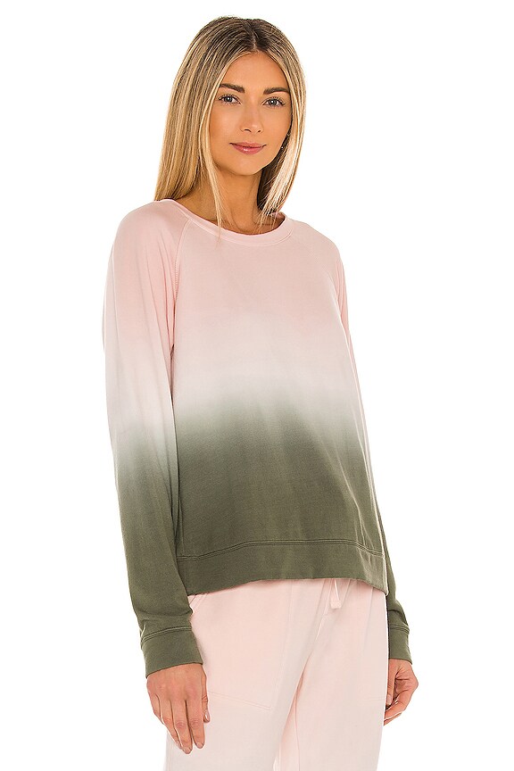 view 2 of 4 Happy Days Sweatshirt in Lotus & Organic Green Airbrush