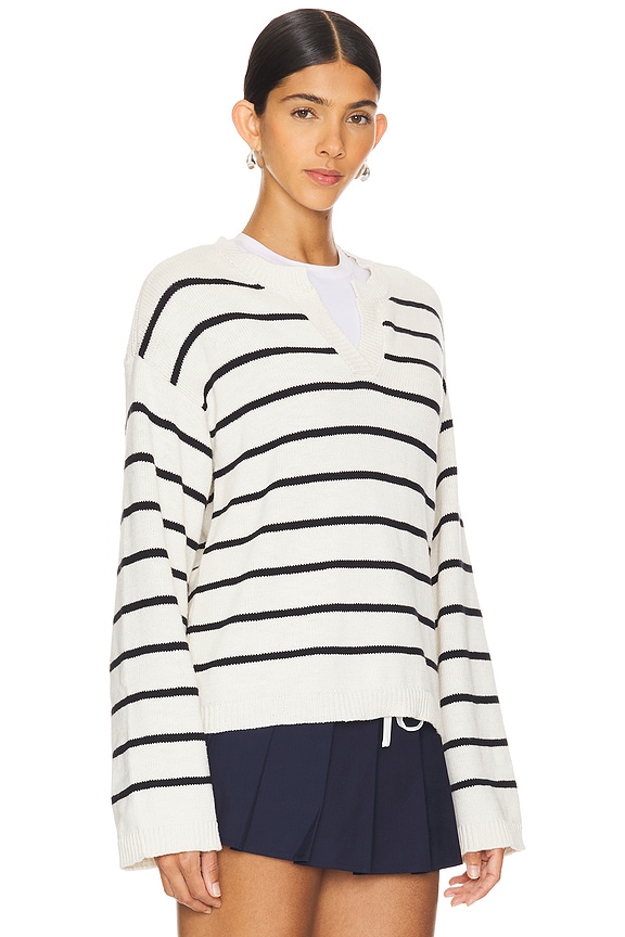 view 2 of 4 Chill Vibes Sweater in Chalk Black Stripe