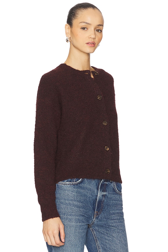 view 2 of 4 Boucle Cardigan in Dark Crimson