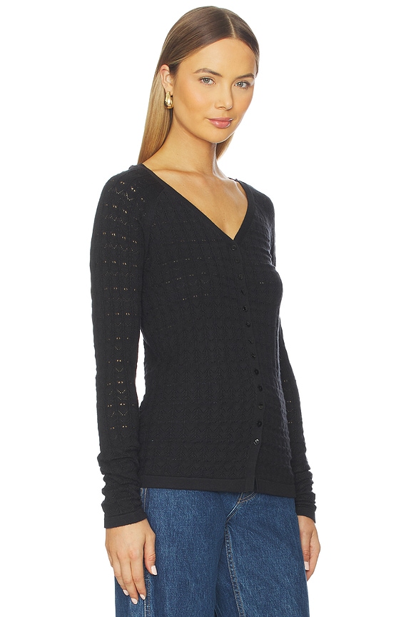 view 2 of 4 Fitted Raglan Cardigan in Black