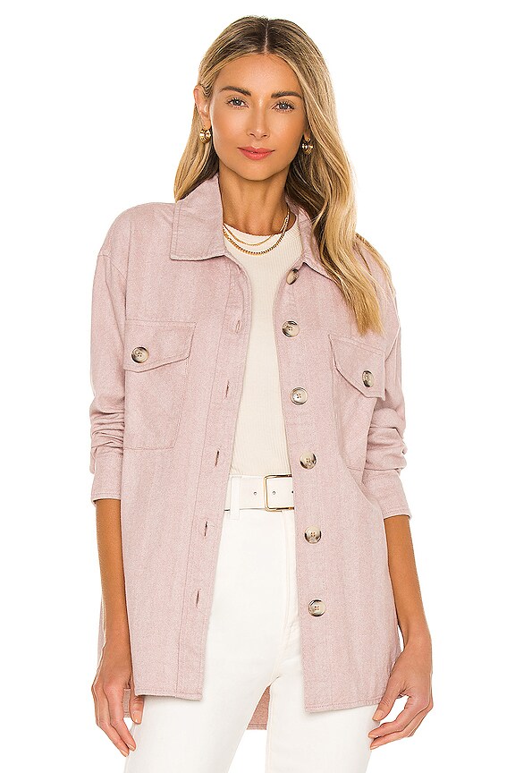 Sanctuary Shacket in Pink Herringbone REVOLVE