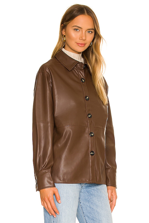 view 2 of 4 VESTE CHEMISE LEATHER LIKE in Mahogany