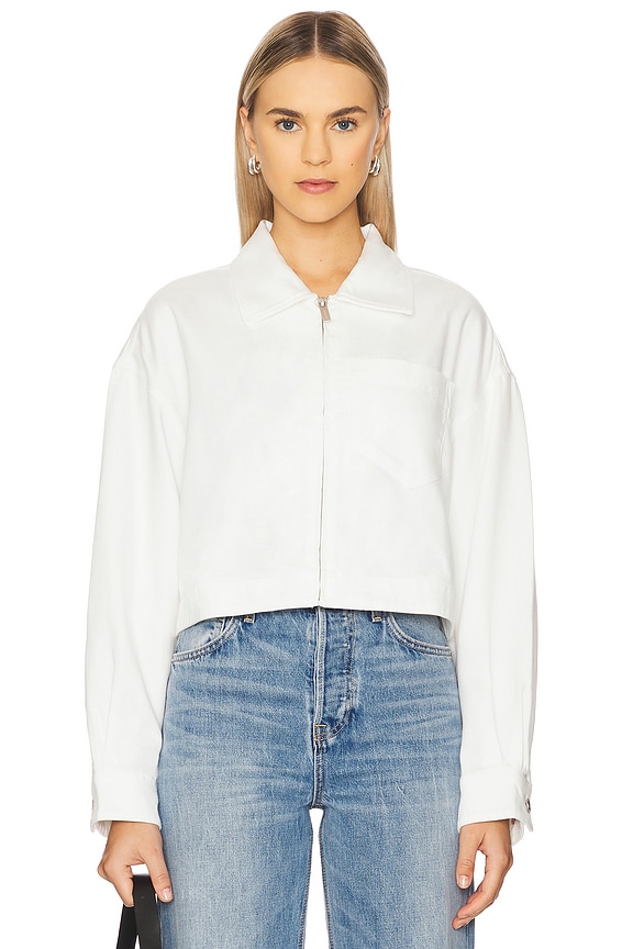 view 2 of 6 Cropped Paper Boy Jacket in Bleached White