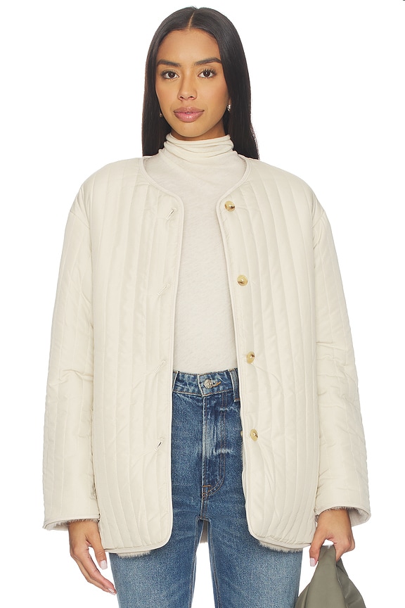 view 2 of 6 Reversible Fur Liner in Almond Cream