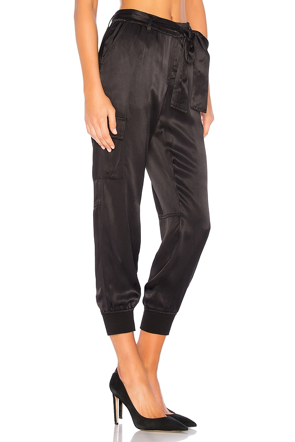 view 2 of 4 Precious Cargo Satin Jogger in Black