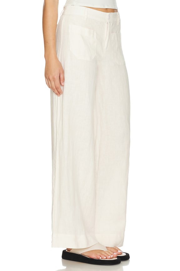 view 2 of 4 PANTALON LARGE THE LINEN MARINE in Birch