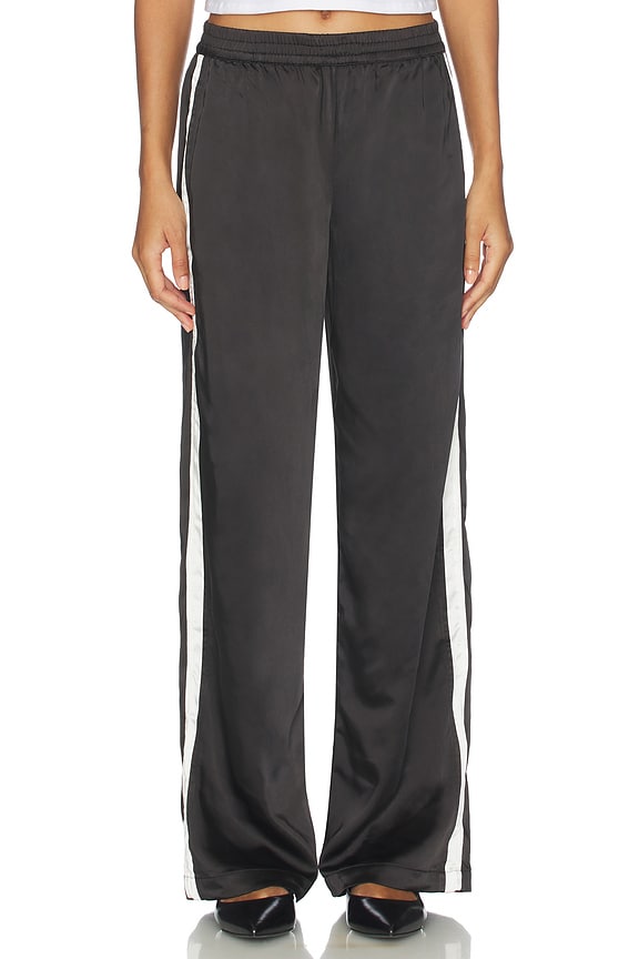 view 2 of 6 Satin Track Pant in Black