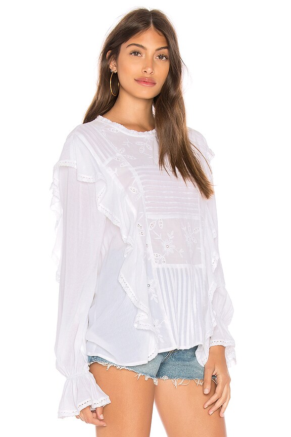 view 2 of 4 Poppy Ruffle Blouse in White