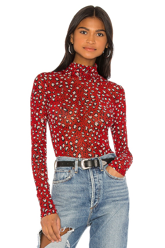 Sanctuary Sheer Talent Mesh Top in Red Leopard | REVOLVE