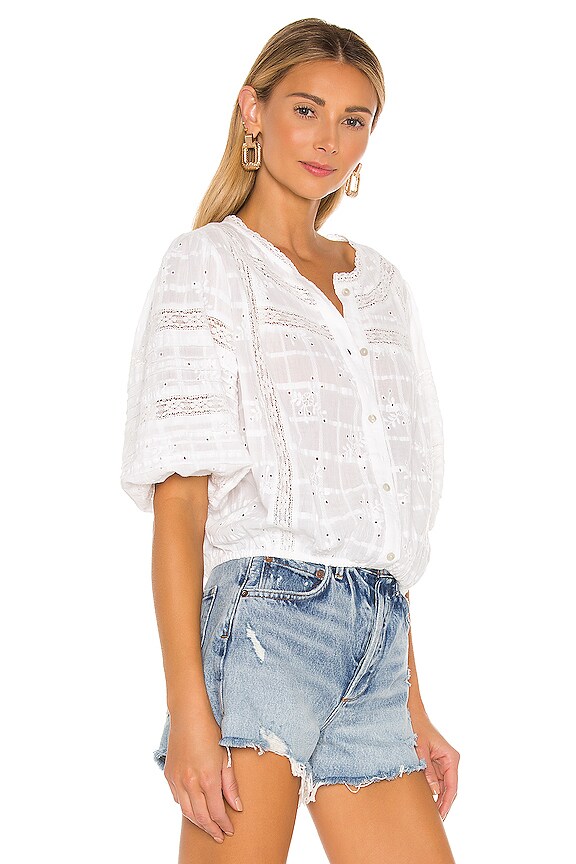 view 2 of 5 Country Lane Heirloom Blouse in Embroidered White