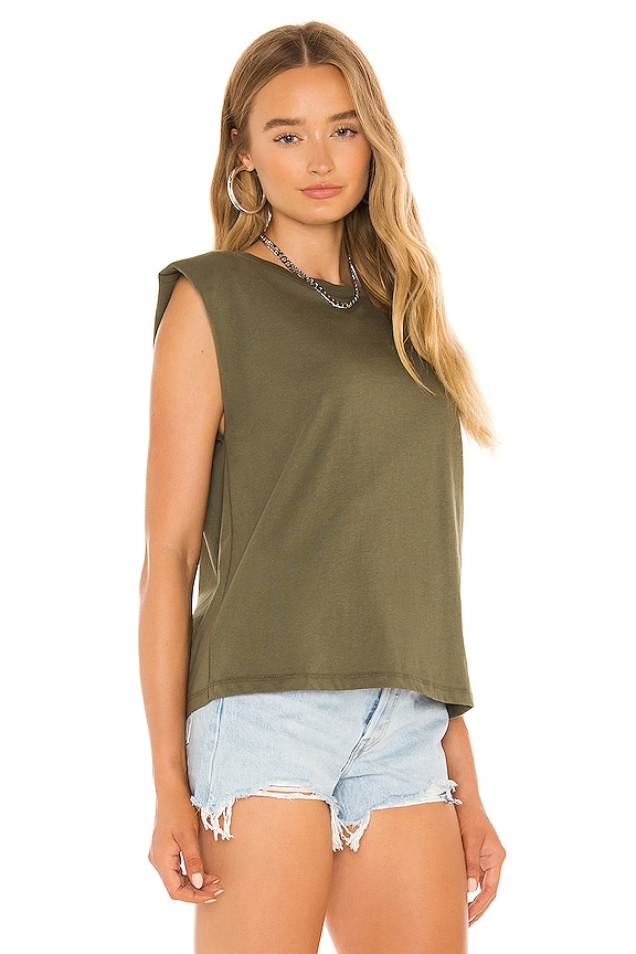 view 2 of 4 T-SHIRT AVEC ÉPAULETTES in Organic Green