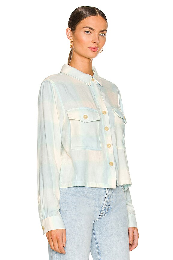 view 2 of 4 Boyfriend Crop Shirt in Purewater Plaid
