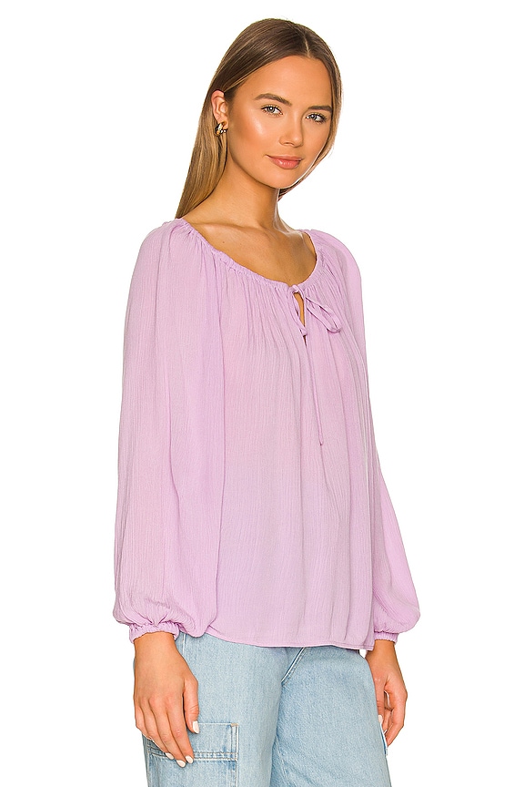 view 2 of 4 Tie Ballet Neck Blouse in Petal