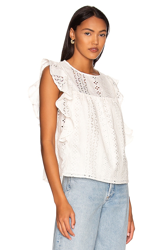 view 2 of 4 Breezy Eyelet Shell in White