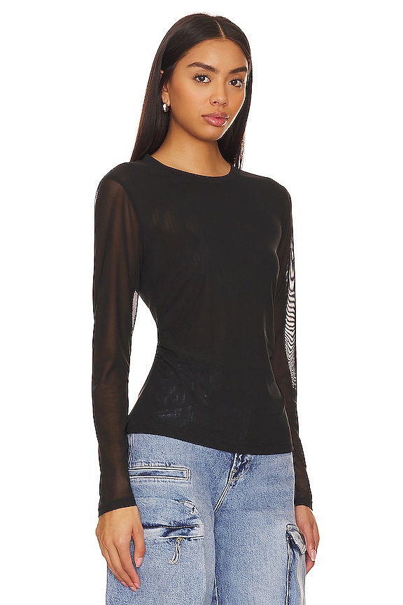 view 2 of 4 Main Squeeze Mesh Top in Black