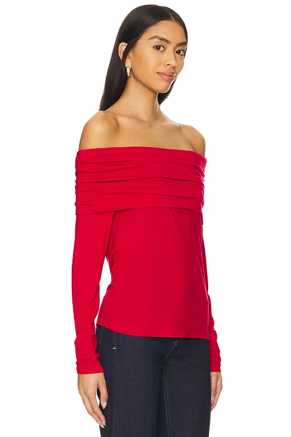 view 2 of 4 Off The Shoulder Top in Red