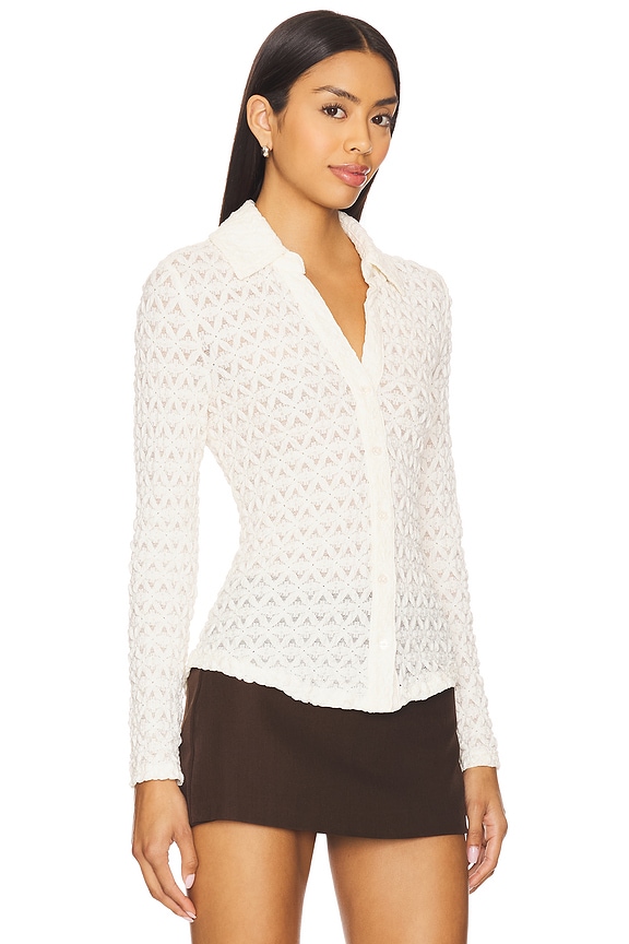 view 2 of 4 Dreamgirl Lace Top in Chalk