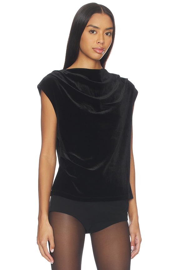 view 2 of 4 Pleated Sleeveless Top in Black