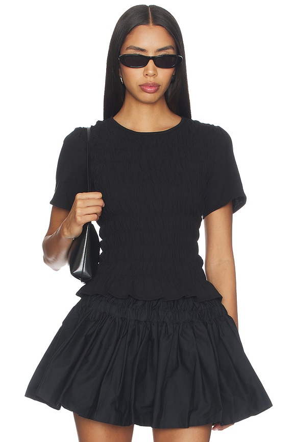 view 1 of 5 TOP AVEC SMOCKS BETTER TOGETHER in Black