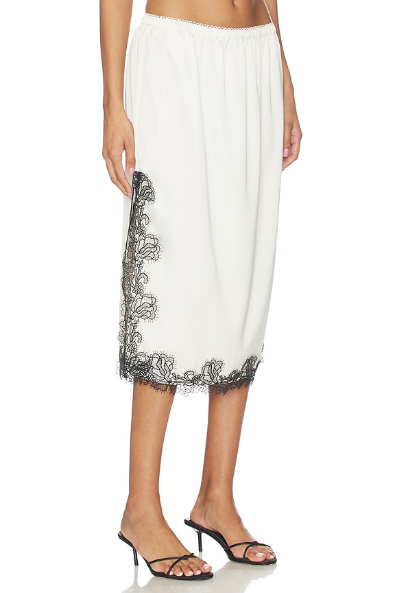 view 2 of 6 The Magnolia Skirt in Champagne With Noir Lace