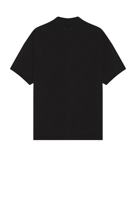 view 2 of 4 Kenneth Checkerboard Knit Short Sleeve Shirt in Black