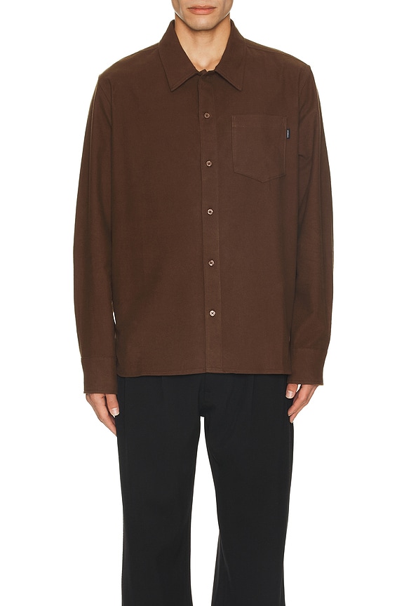 view 3 of 3 Broome Flannel Long Sleeve Shirt in Coffee Bean