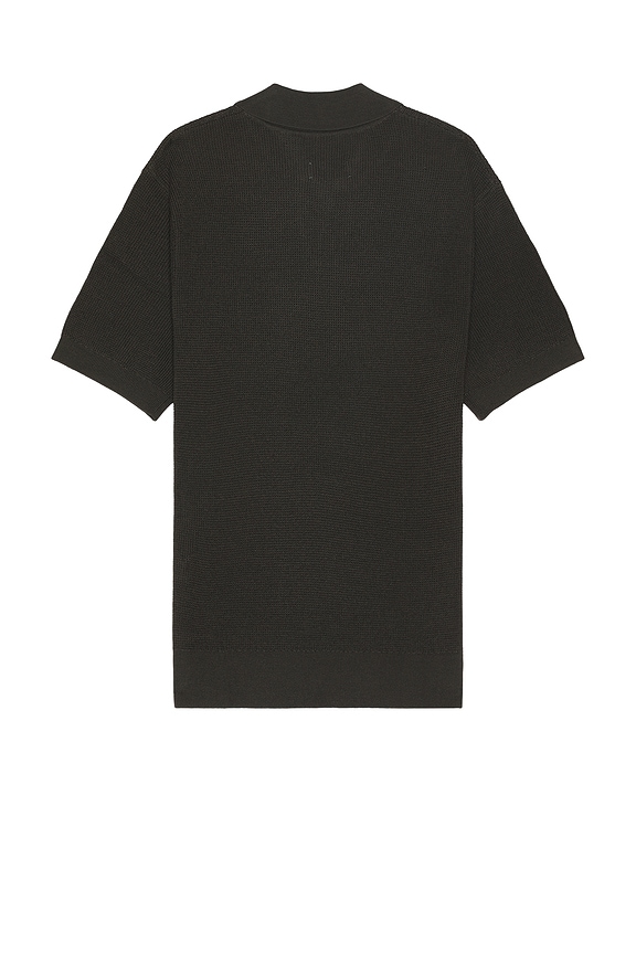 view 2 of 3 Alex Merino Wool Open Placket Polo in Army Green