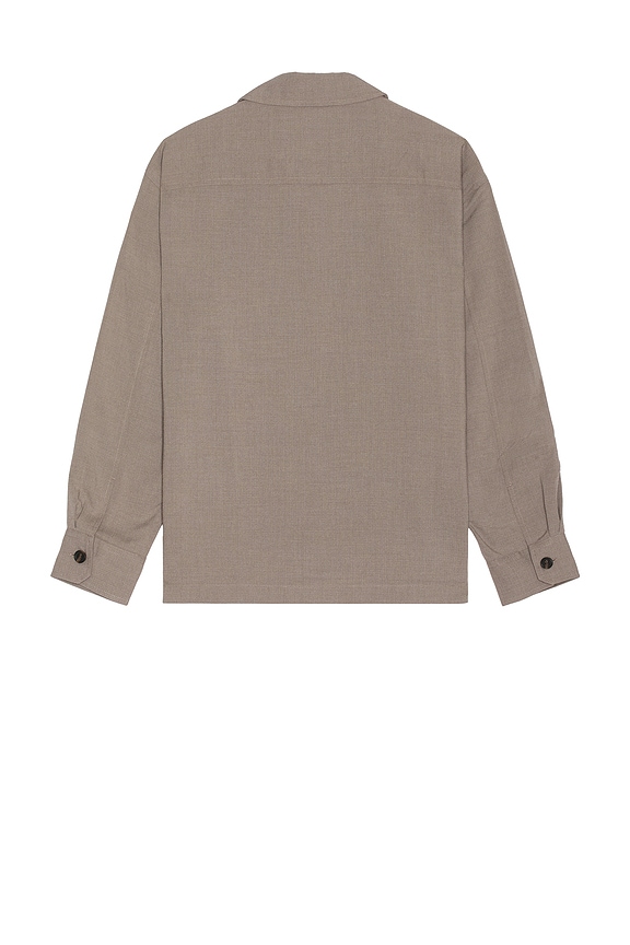 view 2 of 3 Driessen Wool Gabardine Overshirt in Taupe