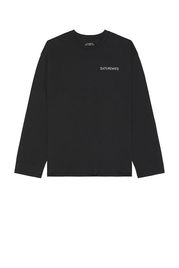 view 2 of 3 New York Brushed Relaxed Fit Long Sleeve Tee in Black