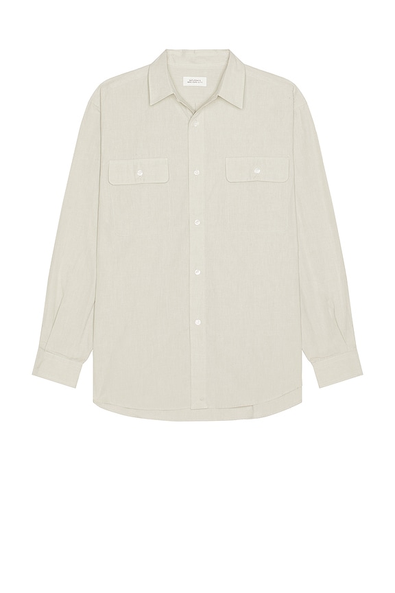 view 1 of 3 Chambray Work Shirt in Light Grey