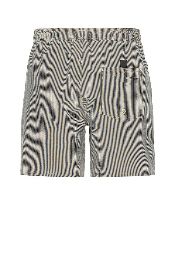 view 2 of 4 Timothy Seersucker Stripe Swim Short in Lapis Blue/ Classic Khaki