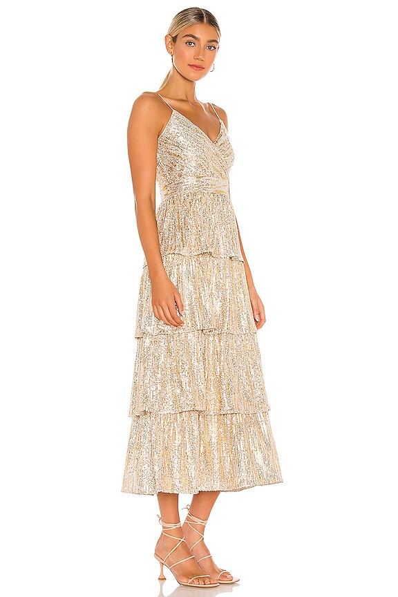 view 2 of 4 Dalarie Tiered Dress in Silver & Gold