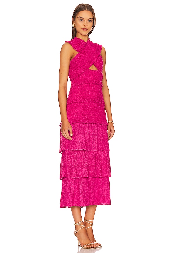 view 2 of 3 Lin Dress in Bright Pink