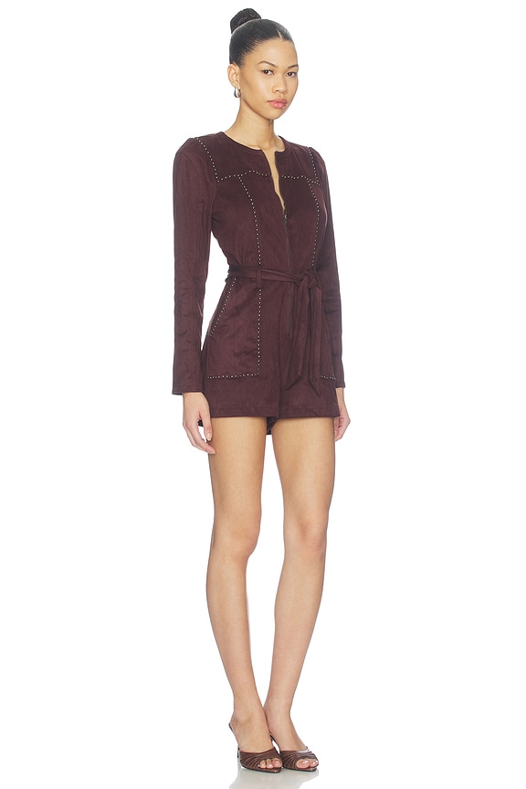 view 2 of 4 Lora Romper in Chocolate