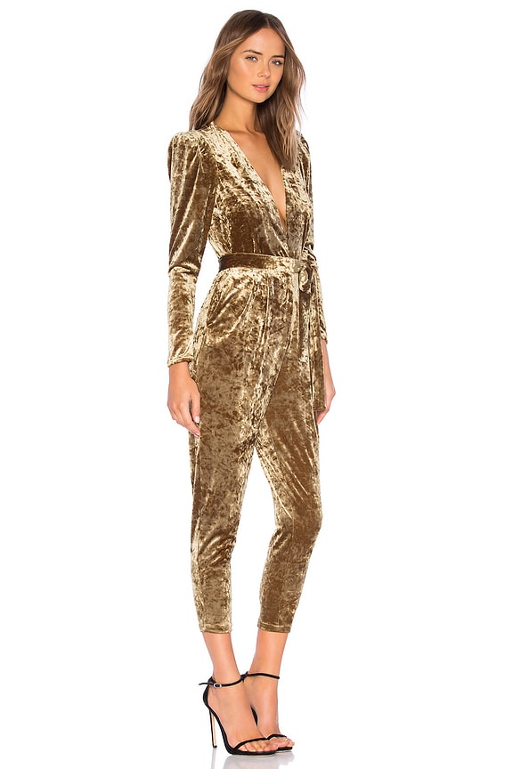 view 2 of 3 Scarlet Velvet Jumpsuit in Gold