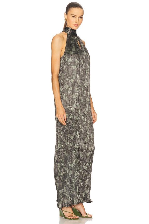 view 2 of 3 London Dress in Dark Olive Print