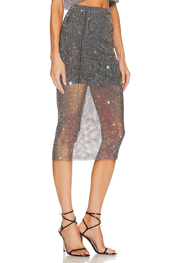 view 2 of 5 Diamond Midi Skirt in Black