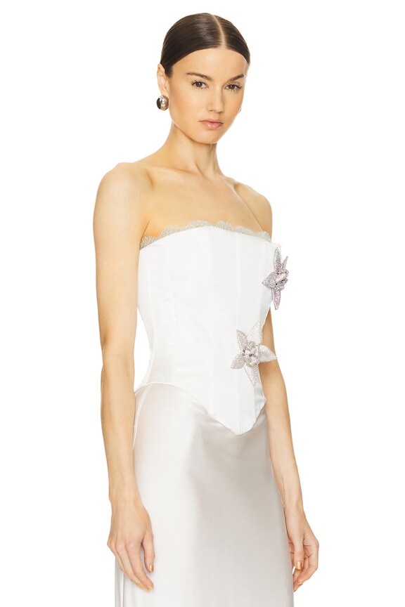 view 2 of 6 CORSET À FLEURS in White