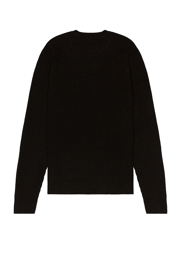 view 2 of 3 Ribbed Wool Crewneck Sweater in Black