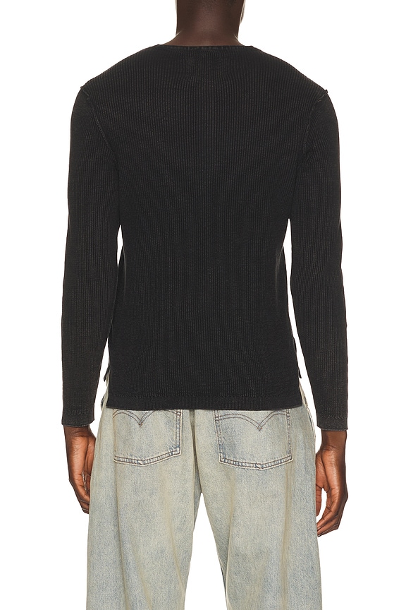 view 2 of 4 Stonewashed Henley Sweater in Black