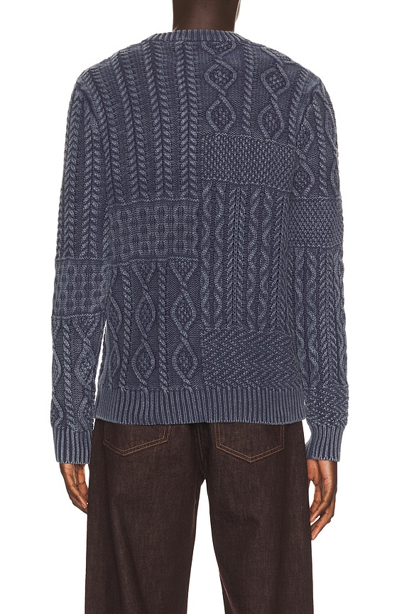 view 2 of 4 Stonewashed Patchwork Cotton Sweater in Navy