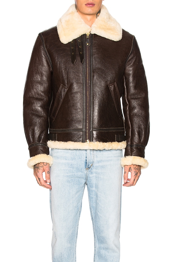 view 2 of 5 BLOUSON BOMBER EN CUIR DE MOUTON B-3 in Brown