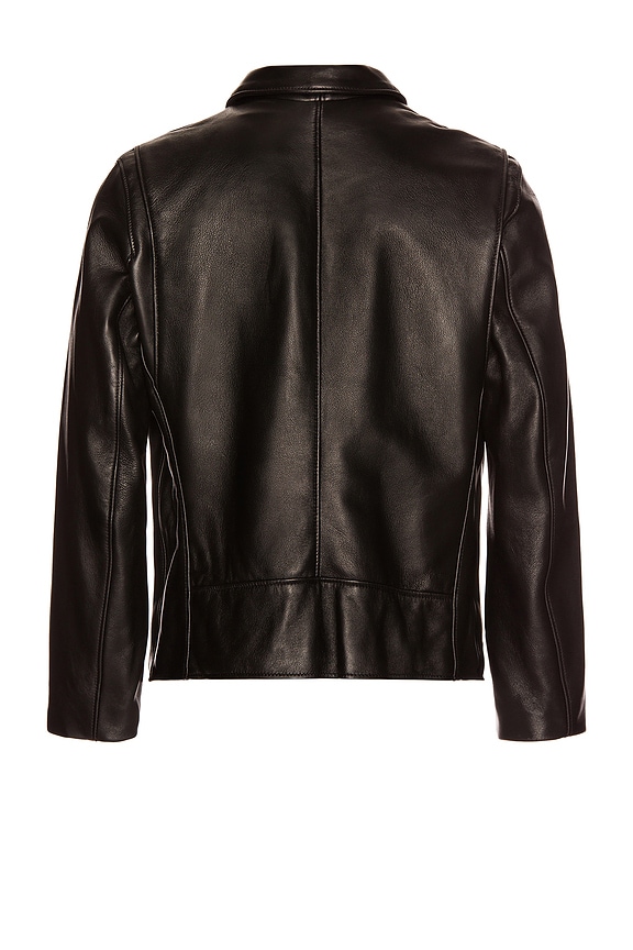 view 2 of 3 Collar Lamb Leather Jacket in Black
