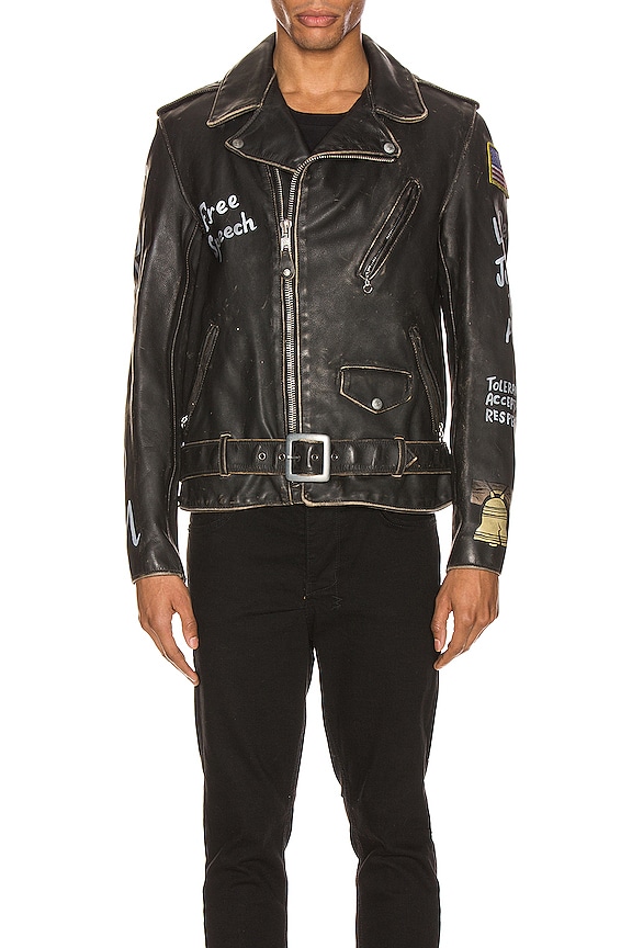 view 2 of 6 PER74 Hand Painted Vintage Perfecto Jacket in Black