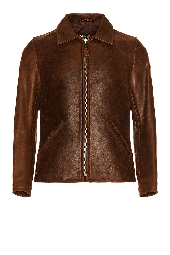 view 2 of 3 Waxy Buffalo Leather Sunset Jacket in Brown