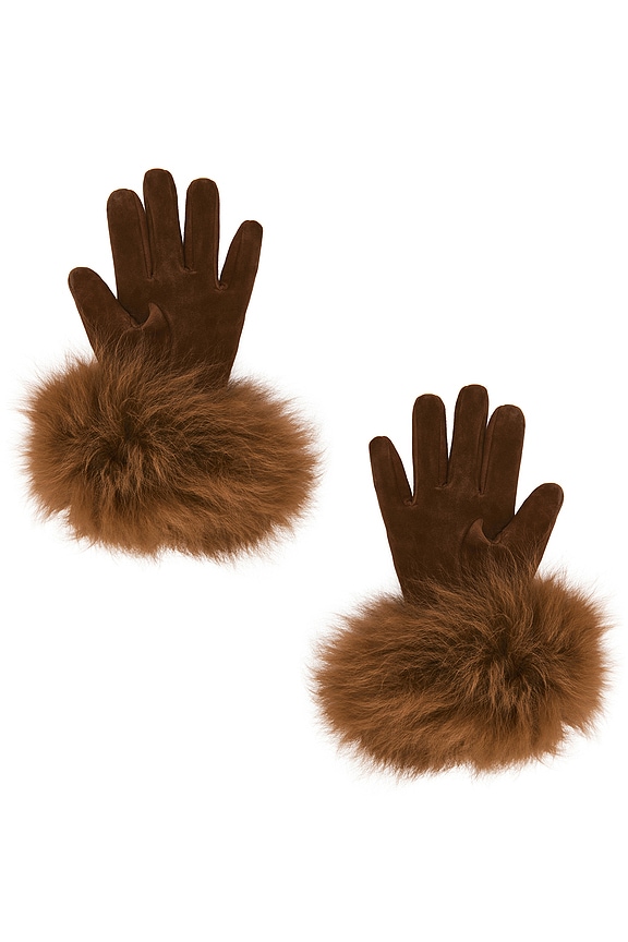 view 2 of 2 Dawson Suede Gloves in Brown